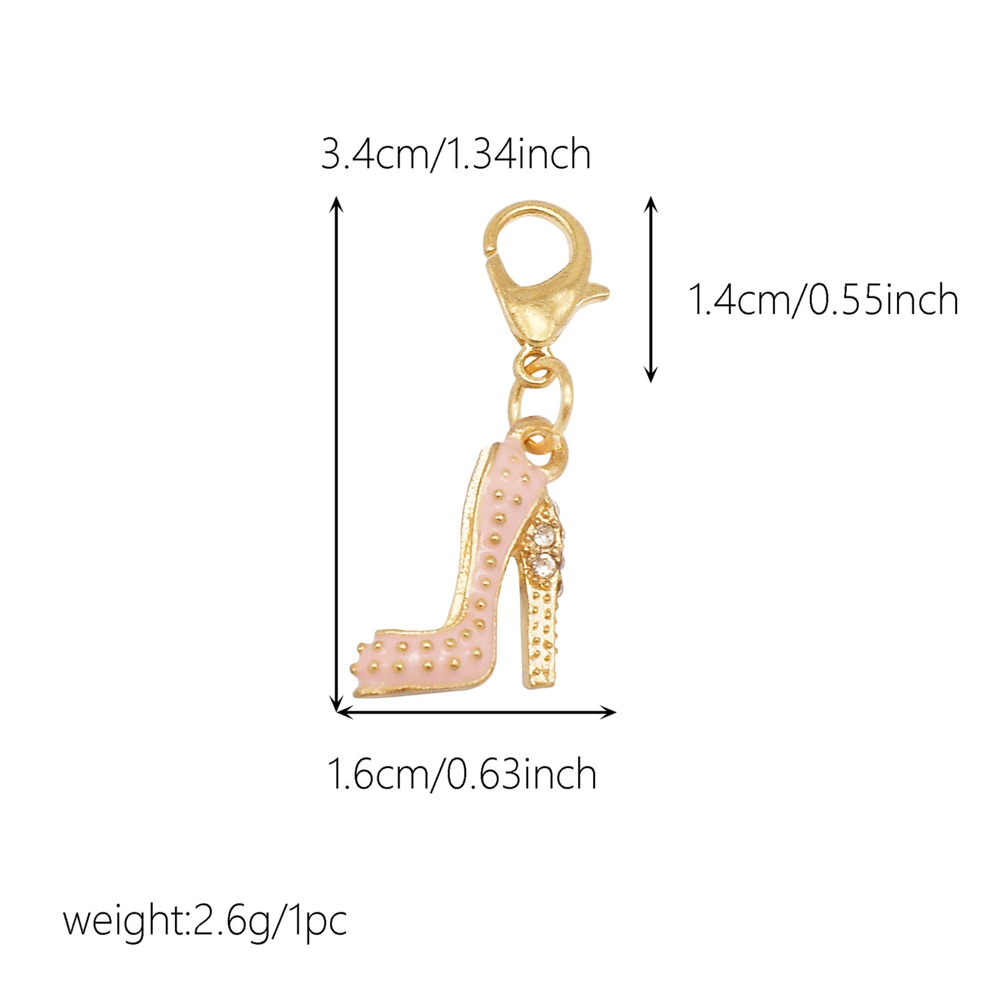 Multi-Style Alloy Dangle Charm with Lobster Clasp-Cherry&Strawberry&Heart&Shoes Design Pendant-DIY Jewelry Making Supplies Purses Bags Shoes Hanging Decor
