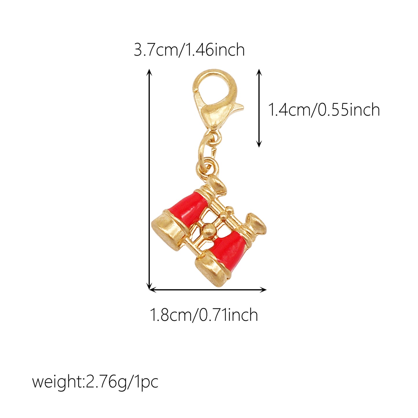 Multi-Style Alloy Dangle Charm with Lobster Clasp-Cherry&Strawberry&Heart&Shoes Design Pendant-DIY Jewelry Making Supplies Purses Bags Shoes Hanging Decor