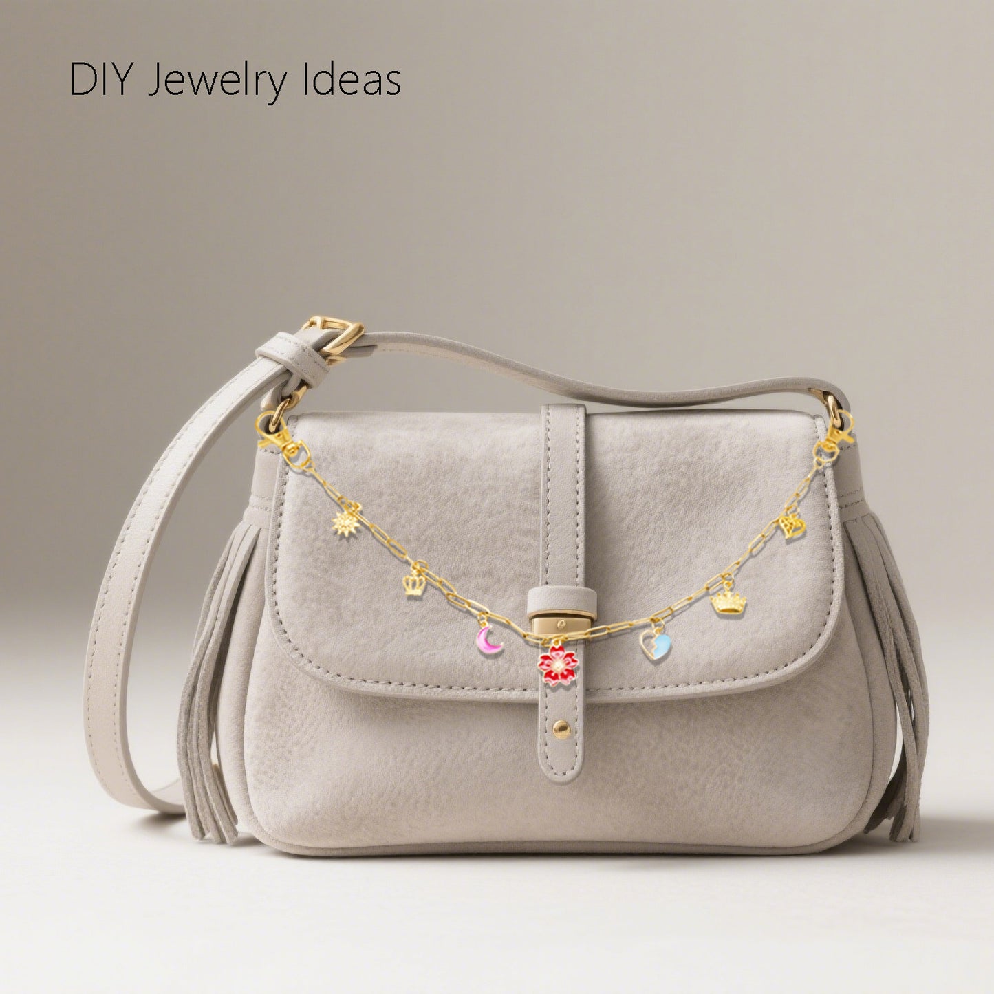 Gold Color Jewelry Making Kit Fashion Bag Charm Kit-166/175/340pcs including Alloy Charms & Enamel Charms &Jump Rings & Faux Pearl Chain Stainless Steel Chain with Lobster Claw Clasp - DIY Crafts Jewelry Making Supplies