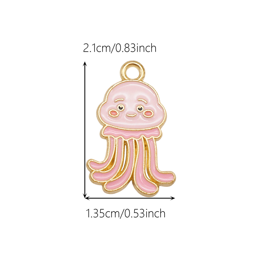 10Pcs Cute Enamel Marine Life Charm Whale Turtle Seahorse Shape Pendant Alloy - Summer Beach Holiday Collection Charms DIY Jewelry Making Accessories