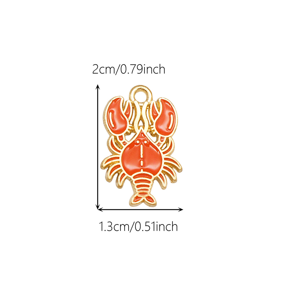 10Pcs Cute Enamel Marine Life Charm Whale Turtle Seahorse Shape Pendant Alloy - Summer Beach Holiday Collection Charms DIY Jewelry Making Accessories