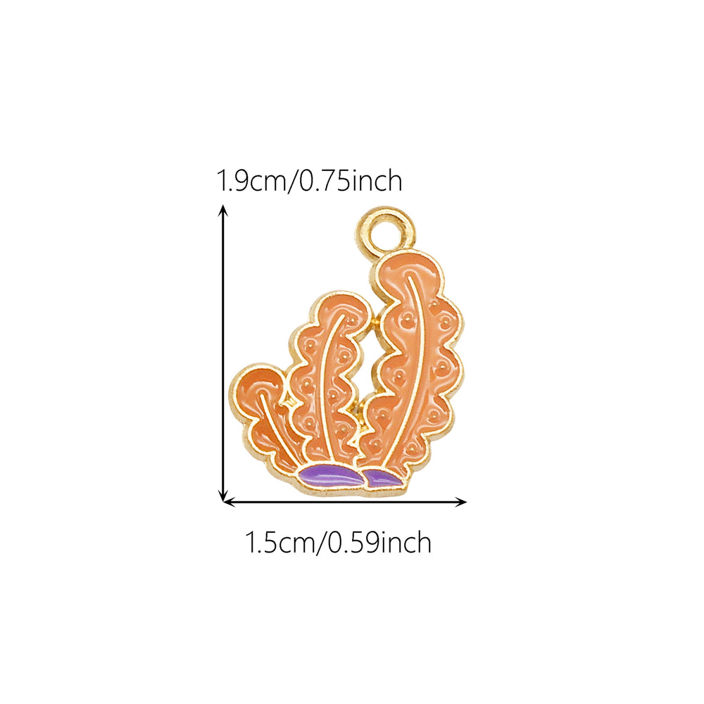 10Pcs Cute Enamel Marine Life Charm Whale Turtle Seahorse Shape Pendant Alloy - Summer Beach Holiday Collection Charms DIY Jewelry Making Accessories