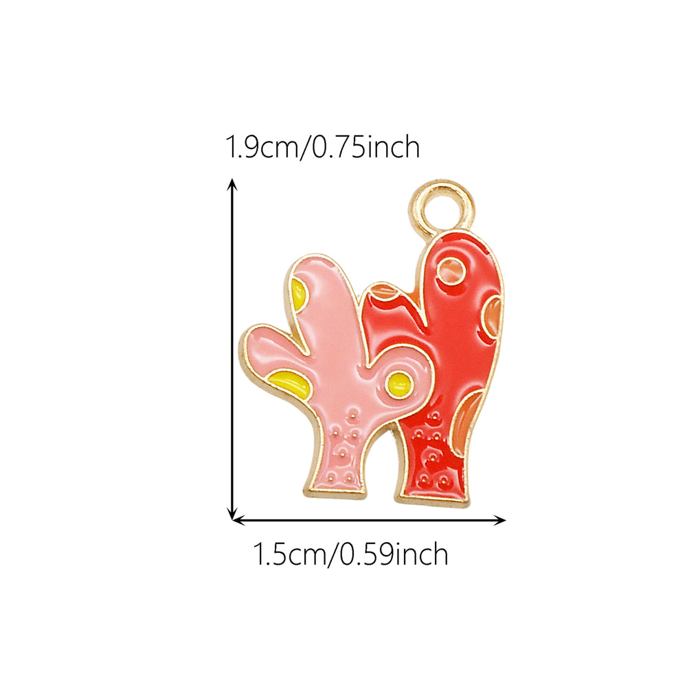 10Pcs Cute Enamel Marine Life Charm Whale Turtle Seahorse Shape Pendant Alloy - Summer Beach Holiday Collection Charms DIY Jewelry Making Accessories