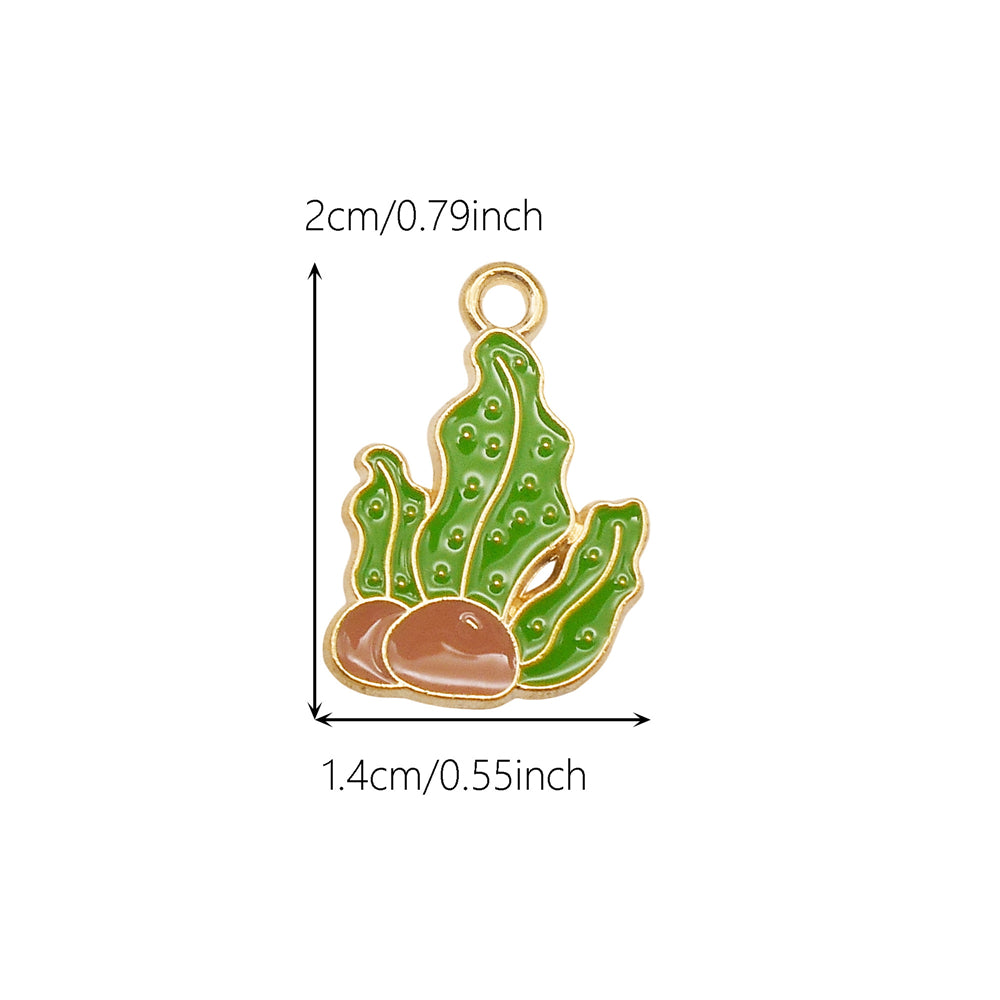 10Pcs Cute Enamel Marine Life Charm Whale Turtle Seahorse Shape Pendant Alloy - Summer Beach Holiday Collection Charms DIY Jewelry Making Accessories