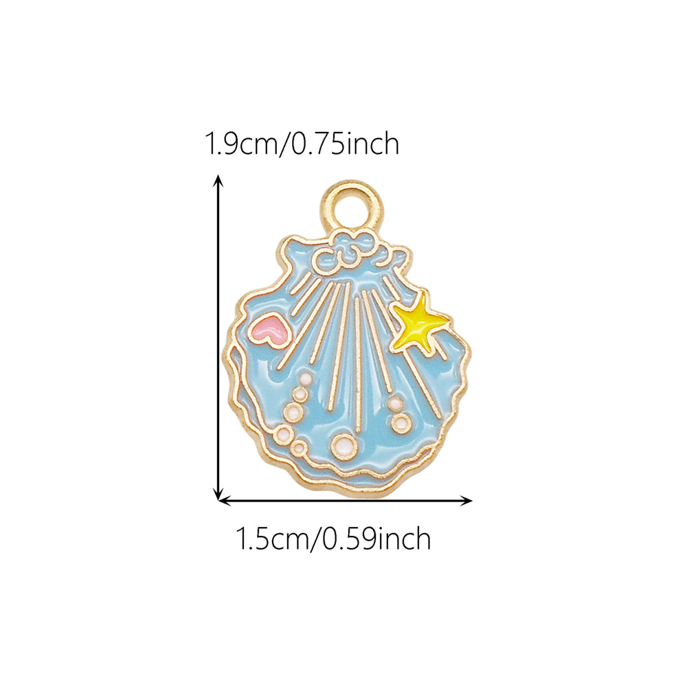 10Pcs Cute Enamel Marine Life Charm Whale Turtle Seahorse Shape Pendant Alloy - Summer Beach Holiday Collection Charms DIY Jewelry Making Accessories