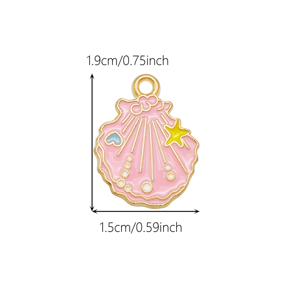 10Pcs Cute Enamel Marine Life Charm Whale Turtle Seahorse Shape Pendant Alloy - Summer Beach Holiday Collection Charms DIY Jewelry Making Accessories