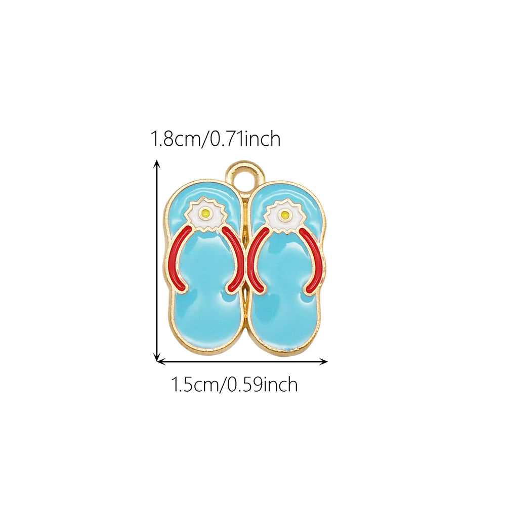 10Pcs Cute Enamel Marine Life Charm Whale Turtle Seahorse Shape Pendant Alloy - Summer Beach Holiday Collection Charms DIY Jewelry Making Accessories