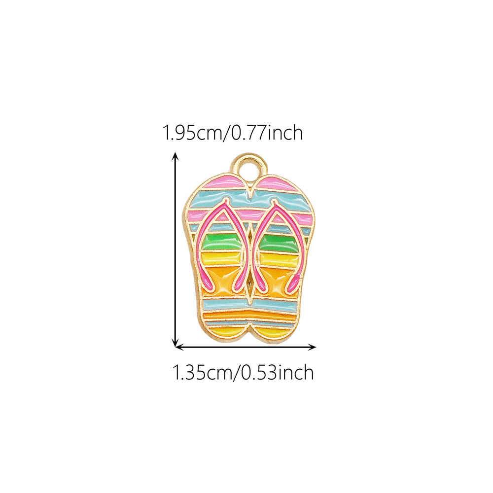 10Pcs Cute Enamel Marine Life Charm Whale Turtle Seahorse Shape Pendant Alloy - Summer Beach Holiday Collection Charms DIY Jewelry Making Accessories