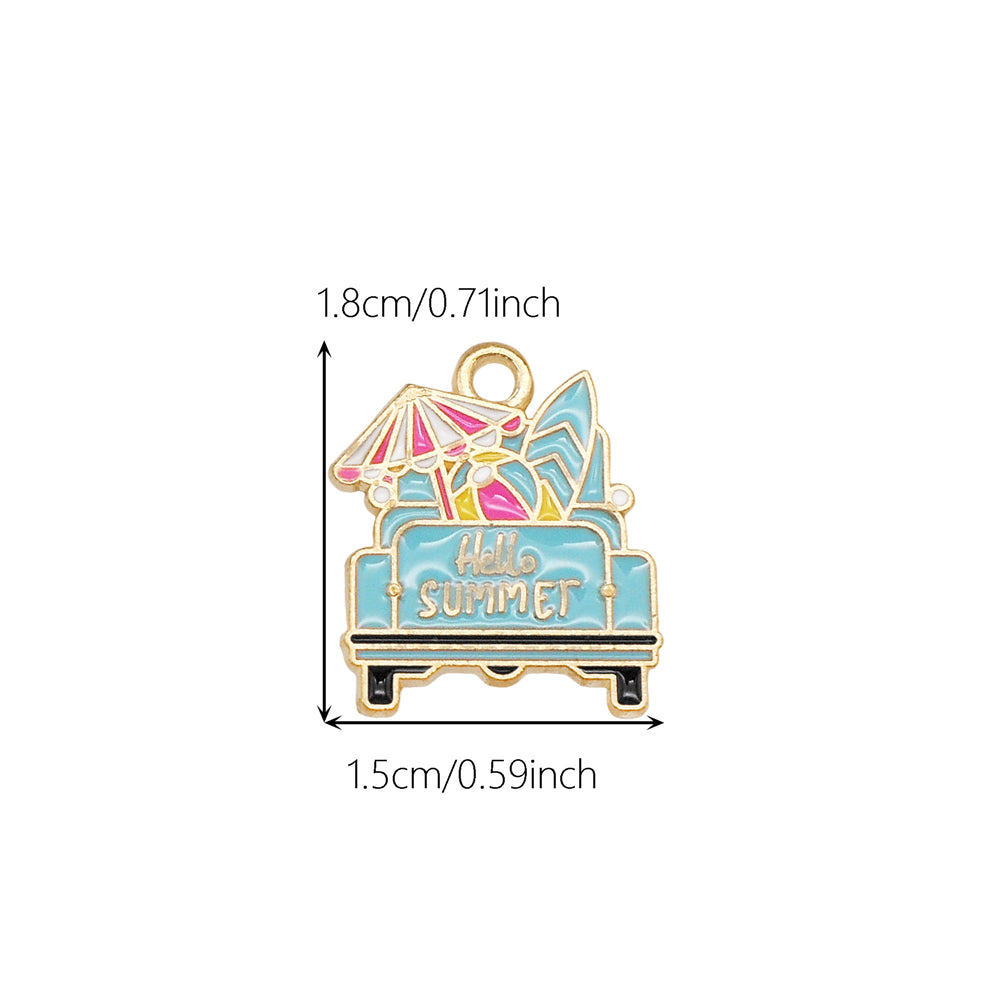 10Pcs Cute Enamel Marine Life Charm Whale Turtle Seahorse Shape Pendant Alloy - Summer Beach Holiday Collection Charms DIY Jewelry Making Accessories