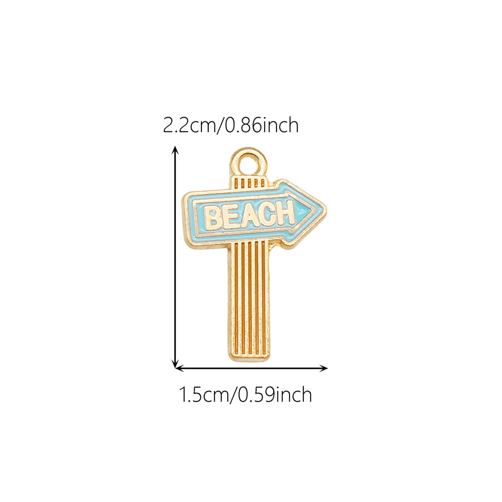 10Pcs Cute Enamel Marine Life Charm Whale Turtle Seahorse Shape Pendant Alloy - Summer Beach Holiday Collection Charms DIY Jewelry Making Accessories