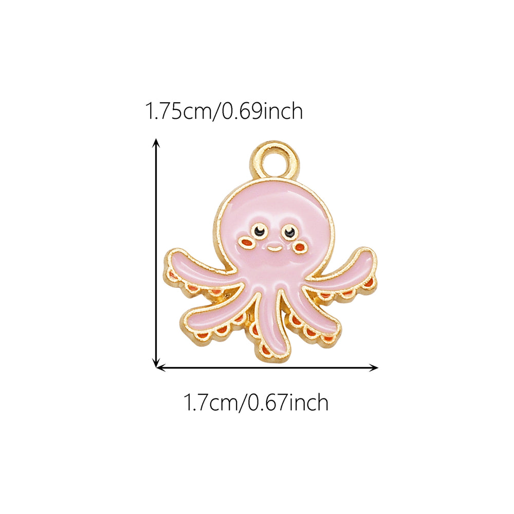 10Pcs Cute Enamel Marine Life Charm Whale Turtle Seahorse Shape Pendant Alloy - Summer Beach Holiday Collection Charms DIY Jewelry Making Accessories