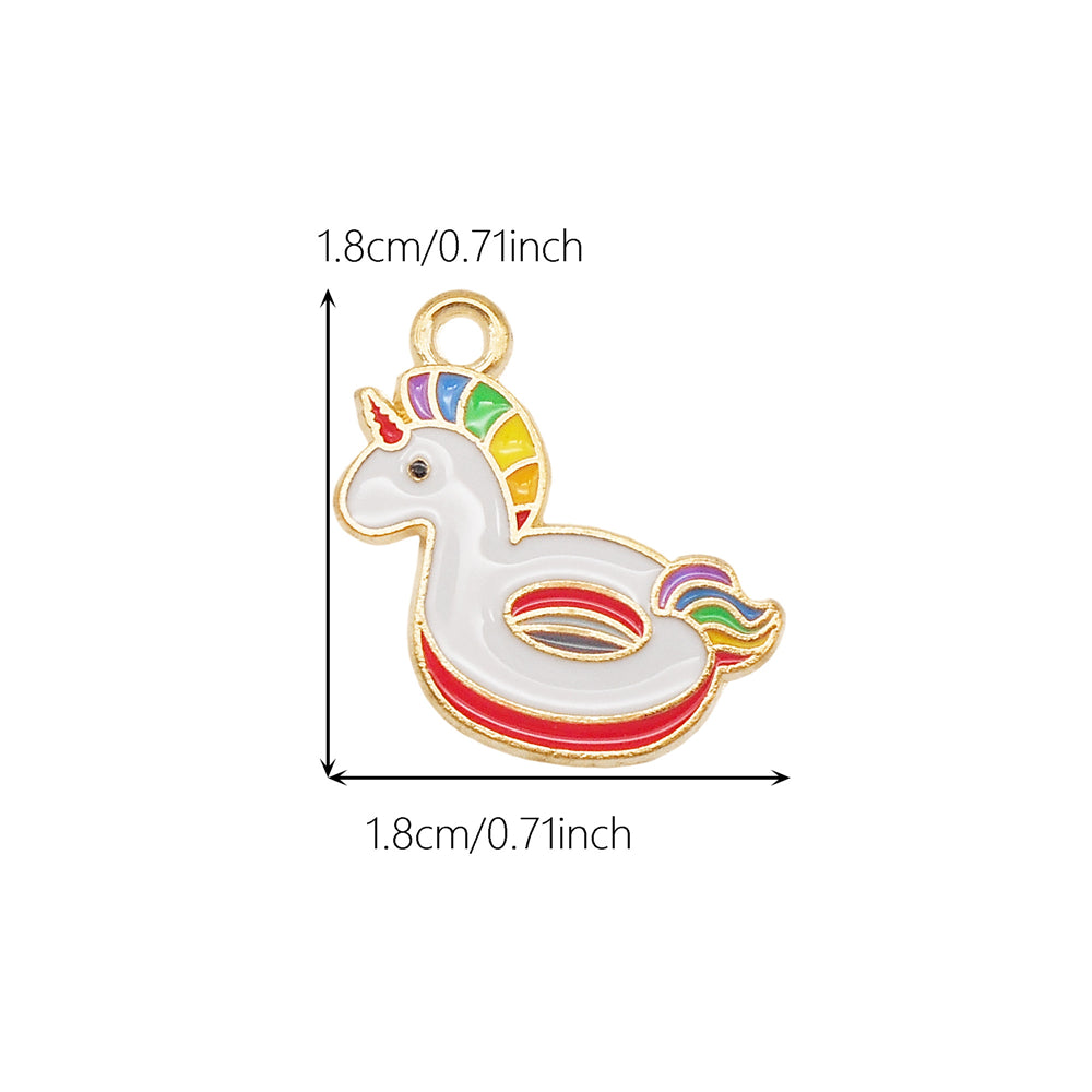 10Pcs Cute Enamel Marine Life Charm Whale Turtle Seahorse Shape Pendant Alloy - Summer Beach Holiday Collection Charms DIY Jewelry Making Accessories