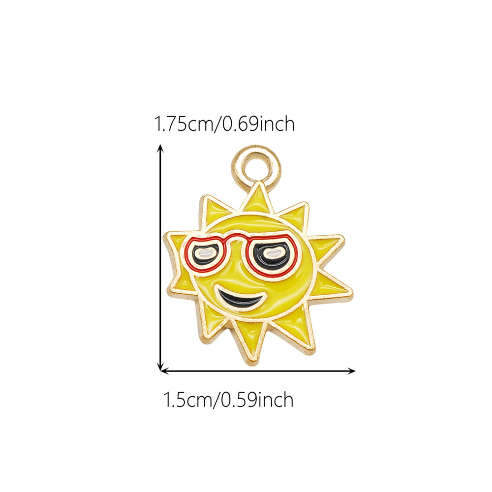 10Pcs Cute Enamel Marine Life Charm Whale Turtle Seahorse Shape Pendant Alloy - Summer Beach Holiday Collection Charms DIY Jewelry Making Accessories