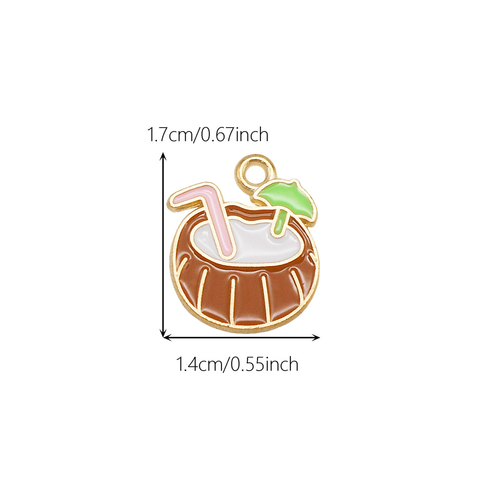 10Pcs Cute Enamel Marine Life Charm Whale Turtle Seahorse Shape Pendant Alloy - Summer Beach Holiday Collection Charms DIY Jewelry Making Accessories