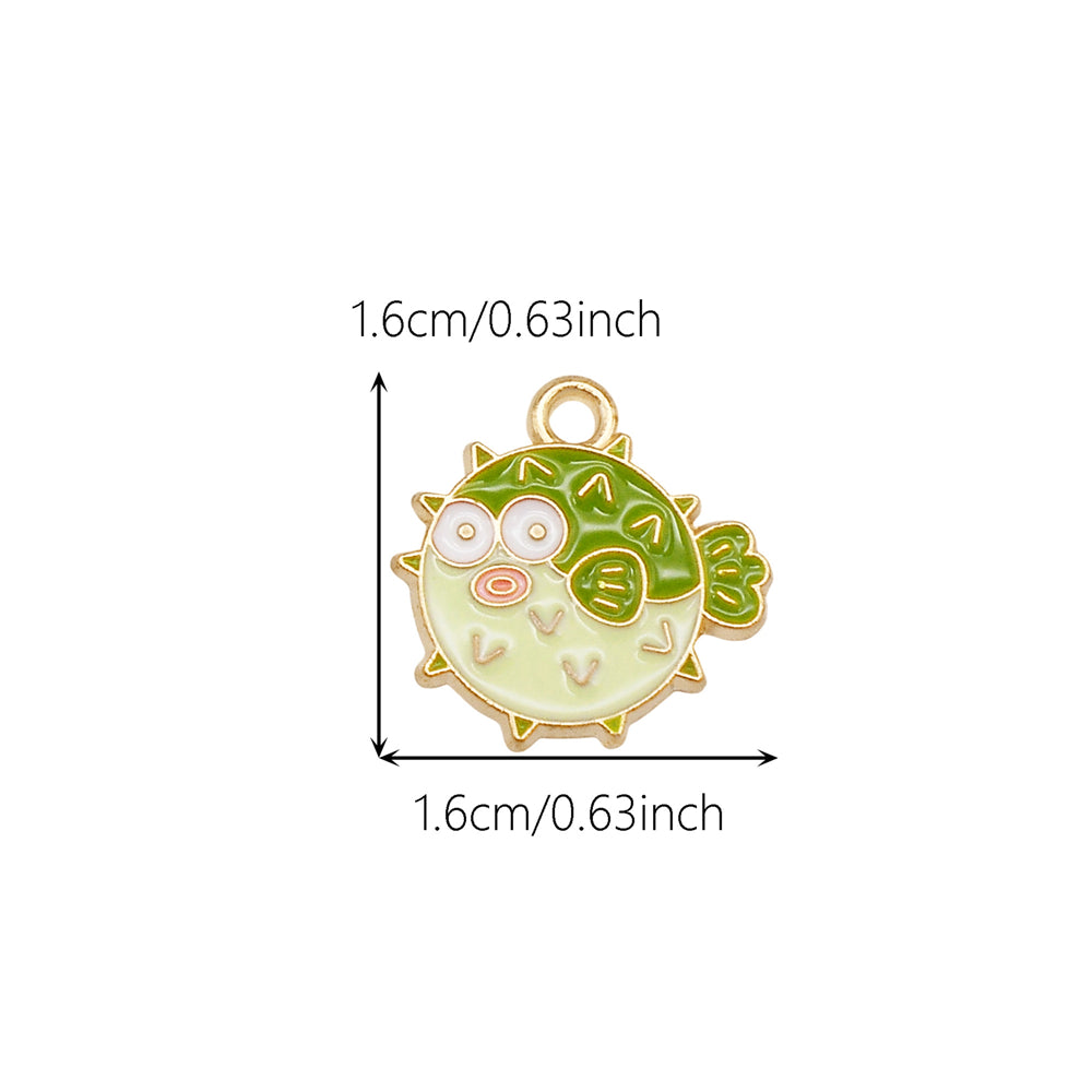 10Pcs Cute Enamel Marine Life Charm Whale Turtle Seahorse Shape Pendant Alloy - Summer Beach Holiday Collection Charms DIY Jewelry Making Accessories