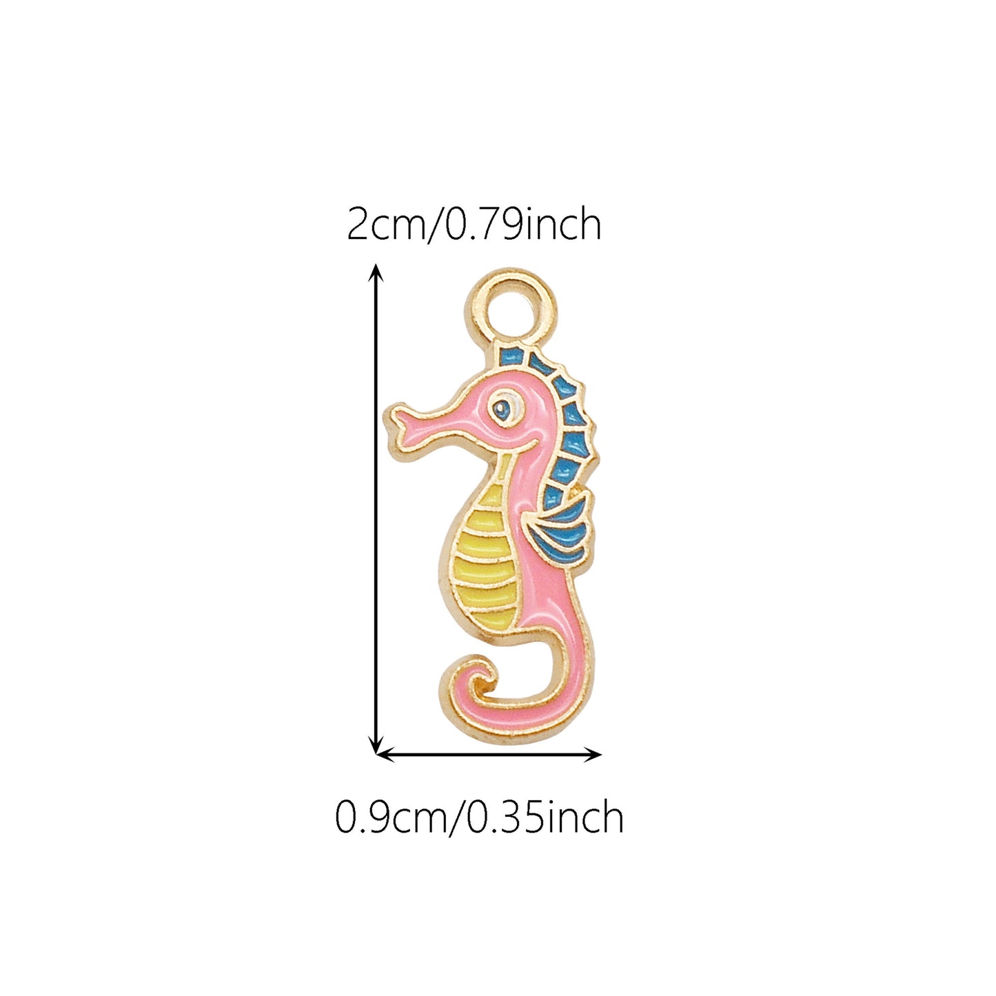 10Pcs Cute Enamel Marine Life Charm Whale Turtle Seahorse Shape Pendant Alloy - Summer Beach Holiday Collection Charms DIY Jewelry Making Accessories