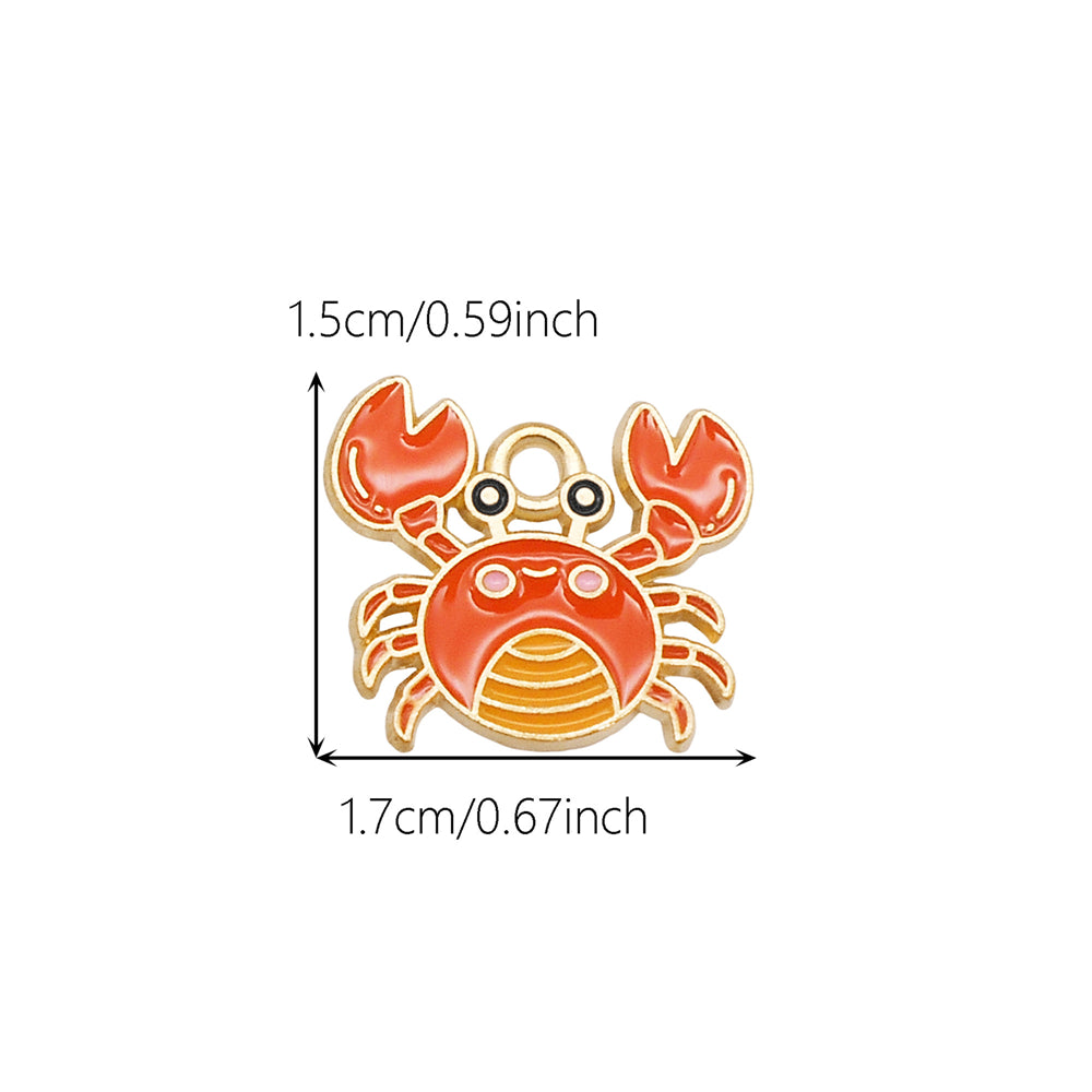 10Pcs Cute Enamel Marine Life Charm Whale Turtle Seahorse Shape Pendant Alloy - Summer Beach Holiday Collection Charms DIY Jewelry Making Accessories
