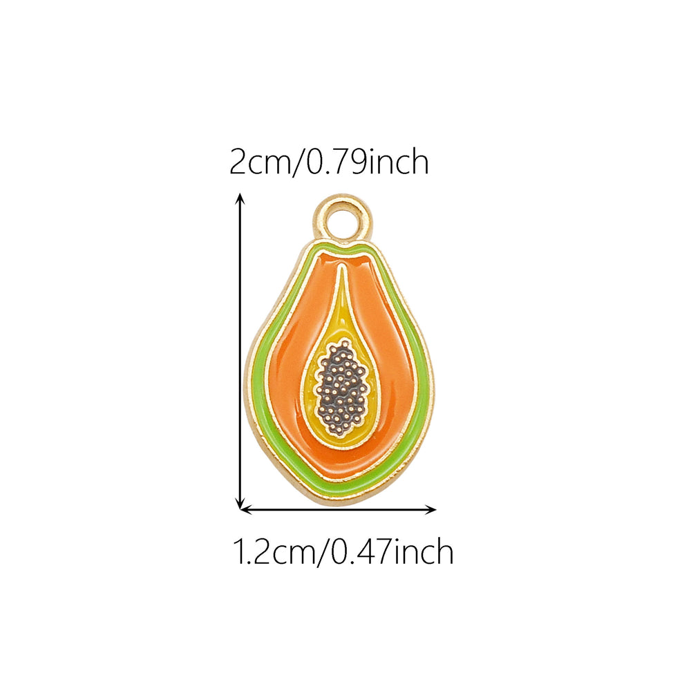 10pcs Enamel Fruit Charm Apple Grape Strawberry Shape Pendant Alloy Imitation Fruit Charm for Necklace Bracelet Crafts Decor, Jewelry Making Supplies