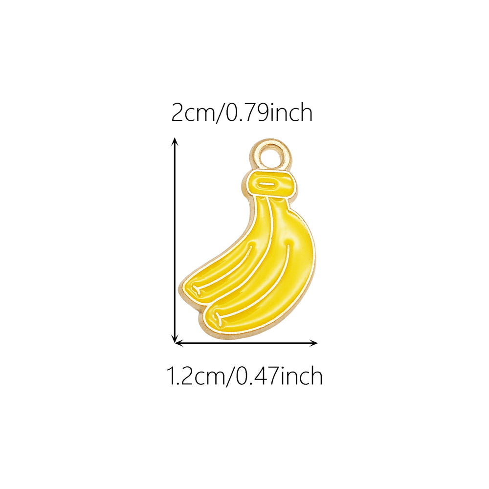 10pcs Enamel Fruit Charm Apple Grape Strawberry Shape Pendant Alloy Imitation Fruit Charm for Necklace Bracelet Crafts Decor, Jewelry Making Supplies