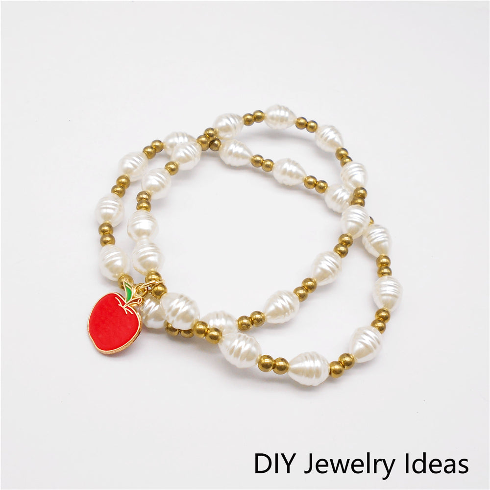 10pcs Enamel Fruit Charm Apple Grape Strawberry Shape Pendant Alloy Imitation Fruit Charm for Necklace Bracelet Crafts Decor, Jewelry Making Supplies
