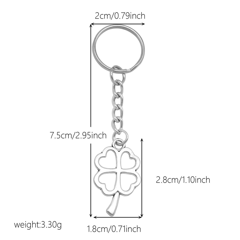 10Pcs Retro Silver Dangle Pendant with Conncetor Loop - Alloy Keyring Heart Star Moon Shape Charm Handmade Keychain for Car Key & Bag Decoration
