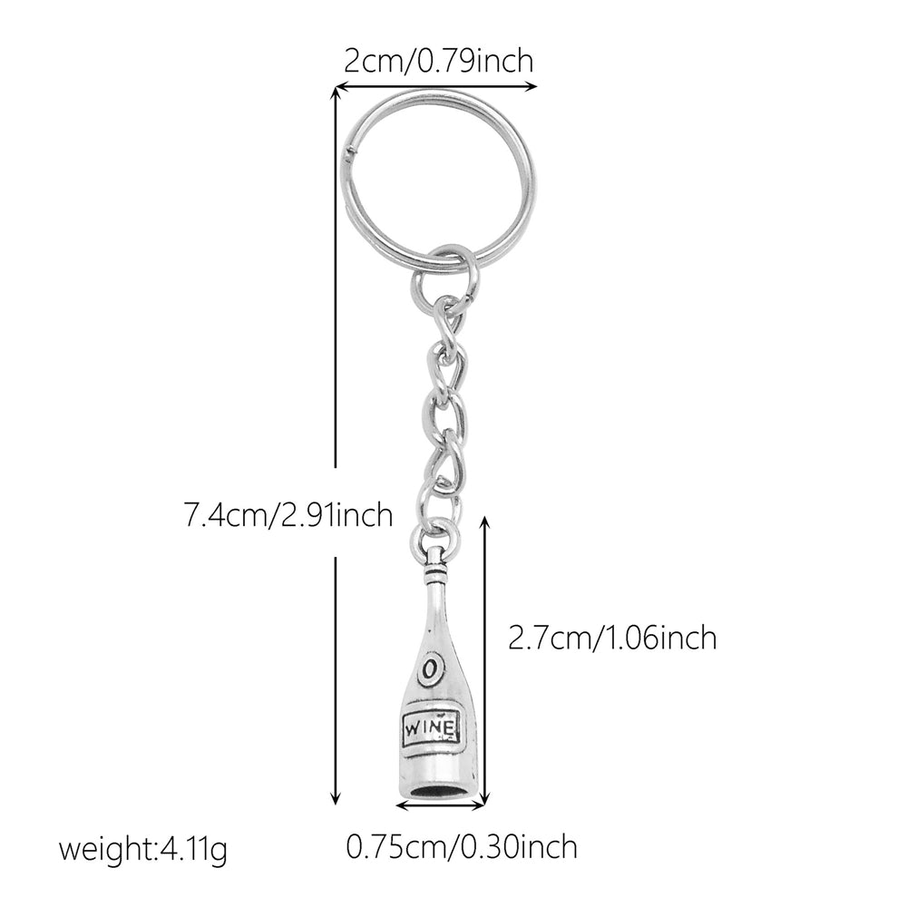 10Pcs Retro Silver Dangle Pendant with Conncetor Loop - Alloy Keyring Heart Star Moon Shape Charm Handmade Keychain for Car Key & Bag Decoration
