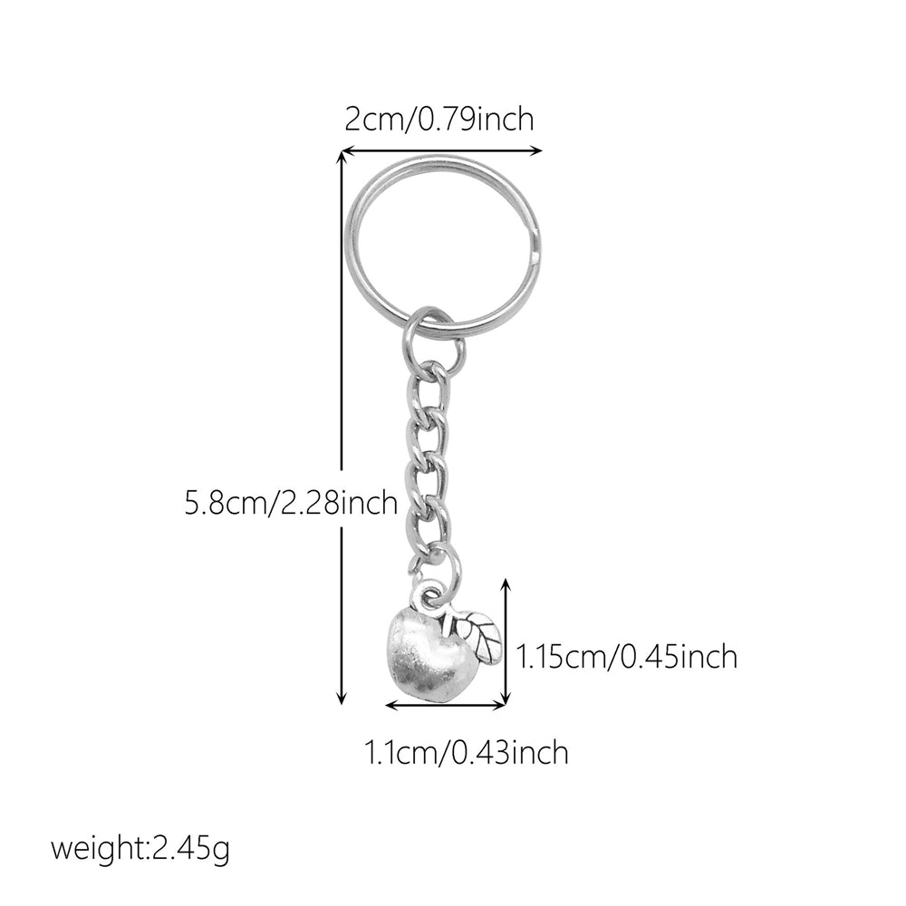 10Pcs Retro Silver Dangle Pendant with Conncetor Loop - Alloy Keyring Heart Star Moon Shape Charm Handmade Keychain for Car Key & Bag Decoration