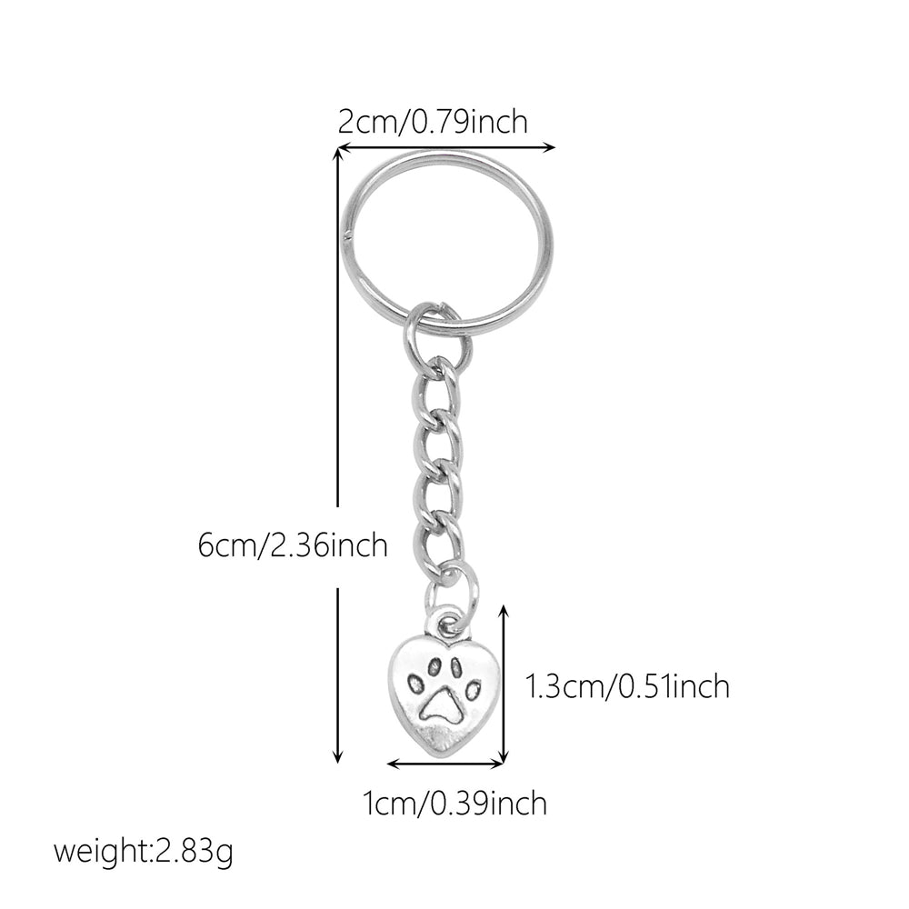 10Pcs Retro Silver Dangle Pendant with Conncetor Loop - Alloy Keyring Heart Star Moon Shape Charm Handmade Keychain for Car Key & Bag Decoration