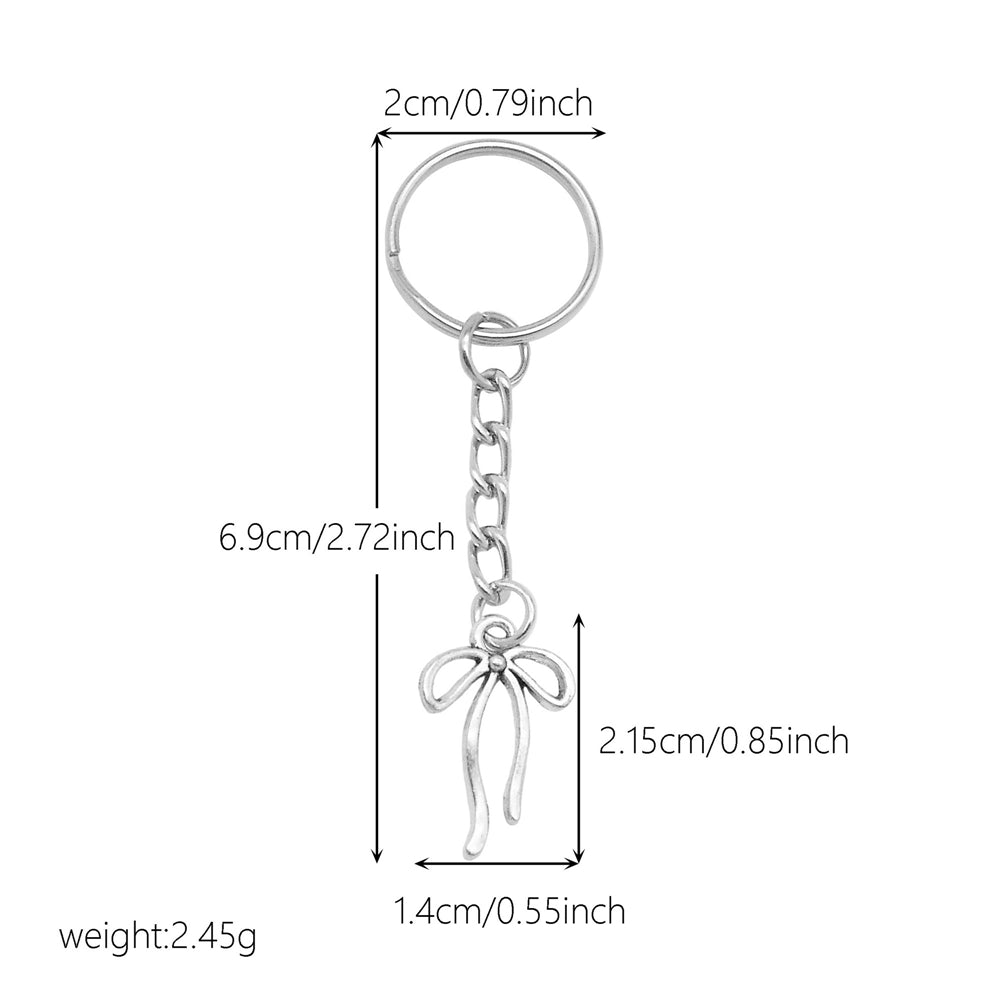 10Pcs Retro Silver Dangle Pendant with Conncetor Loop - Alloy Keyring Heart Star Moon Shape Charm Handmade Keychain for Car Key & Bag Decoration