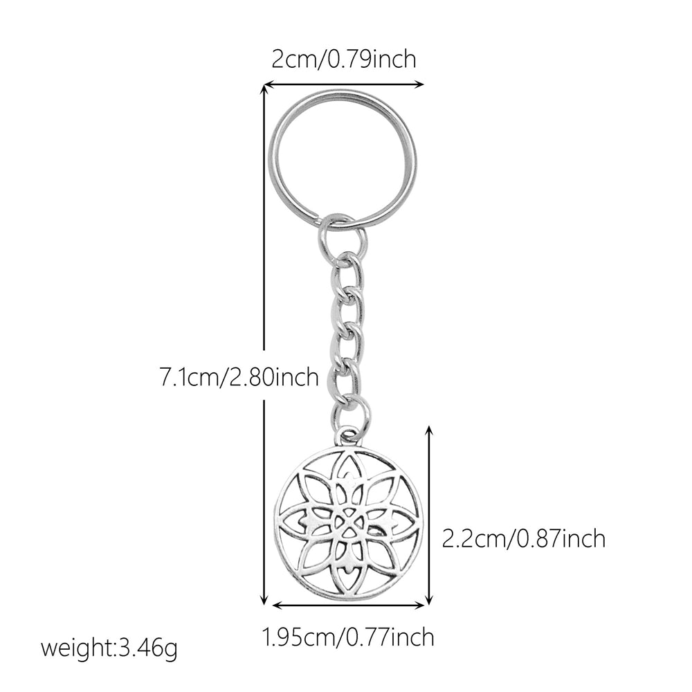 10Pcs Retro Silver Dangle Pendant with Conncetor Loop - Alloy Keyring Heart Star Moon Shape Charm Handmade Keychain for Car Key & Bag Decoration