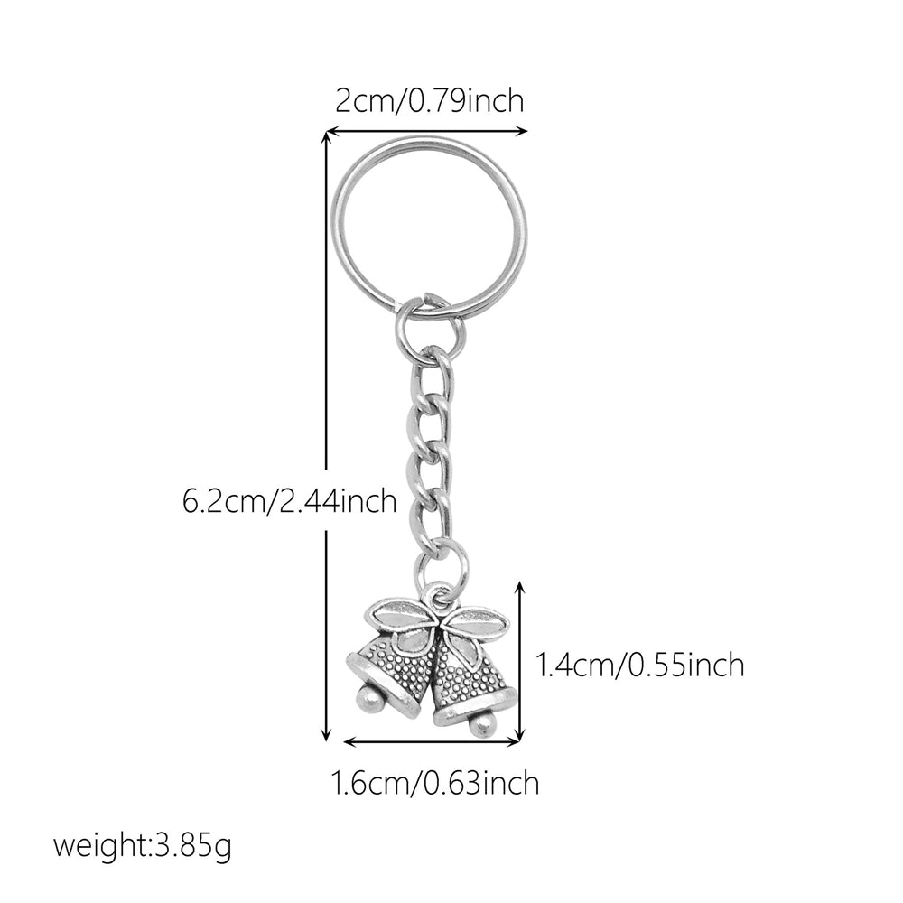 10Pcs Retro Silver Dangle Pendant with Conncetor Loop - Alloy Keyring Heart Star Moon Shape Charm Handmade Keychain for Car Key & Bag Decoration