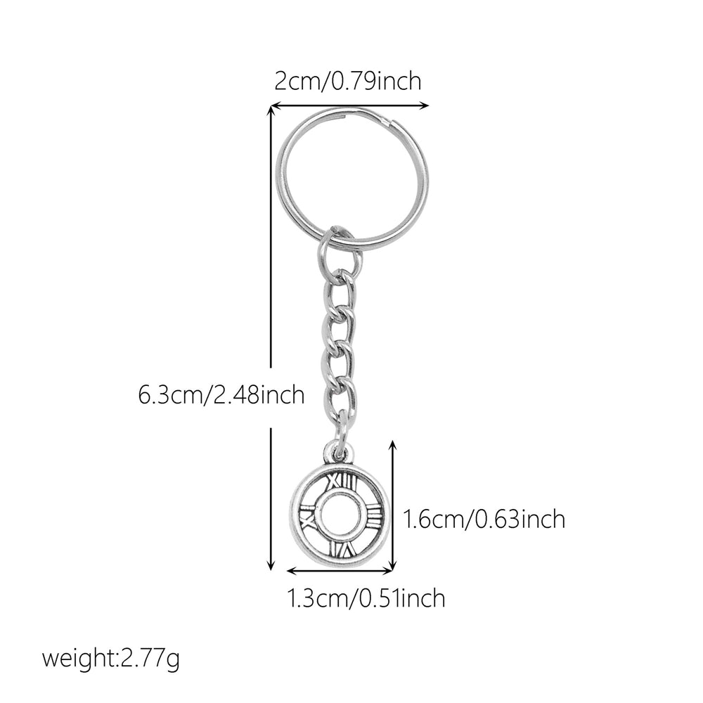 10Pcs Retro Silver Dangle Pendant with Conncetor Loop - Alloy Keyring Heart Star Moon Shape Charm Handmade Keychain for Car Key & Bag Decoration