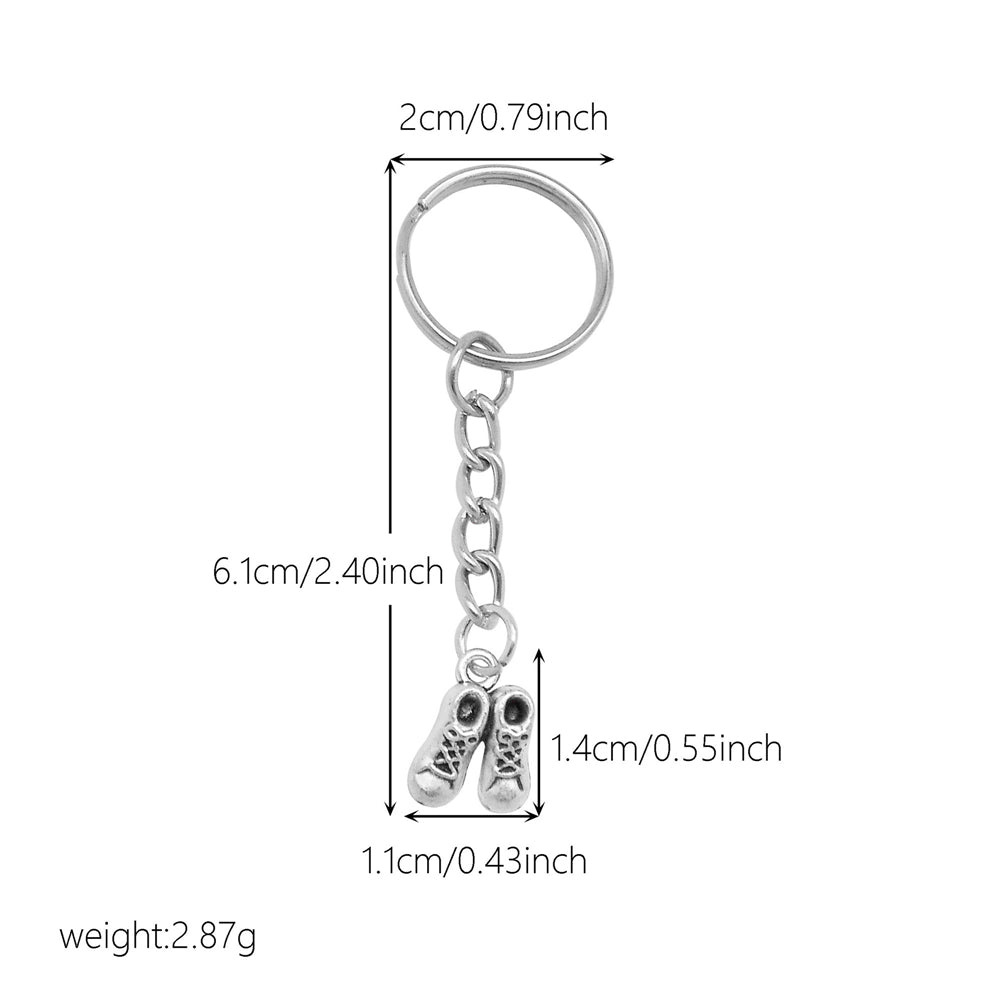10Pcs Retro Silver Dangle Pendant with Conncetor Loop - Alloy Keyring Heart Star Moon Shape Charm Handmade Keychain for Car Key & Bag Decoration
