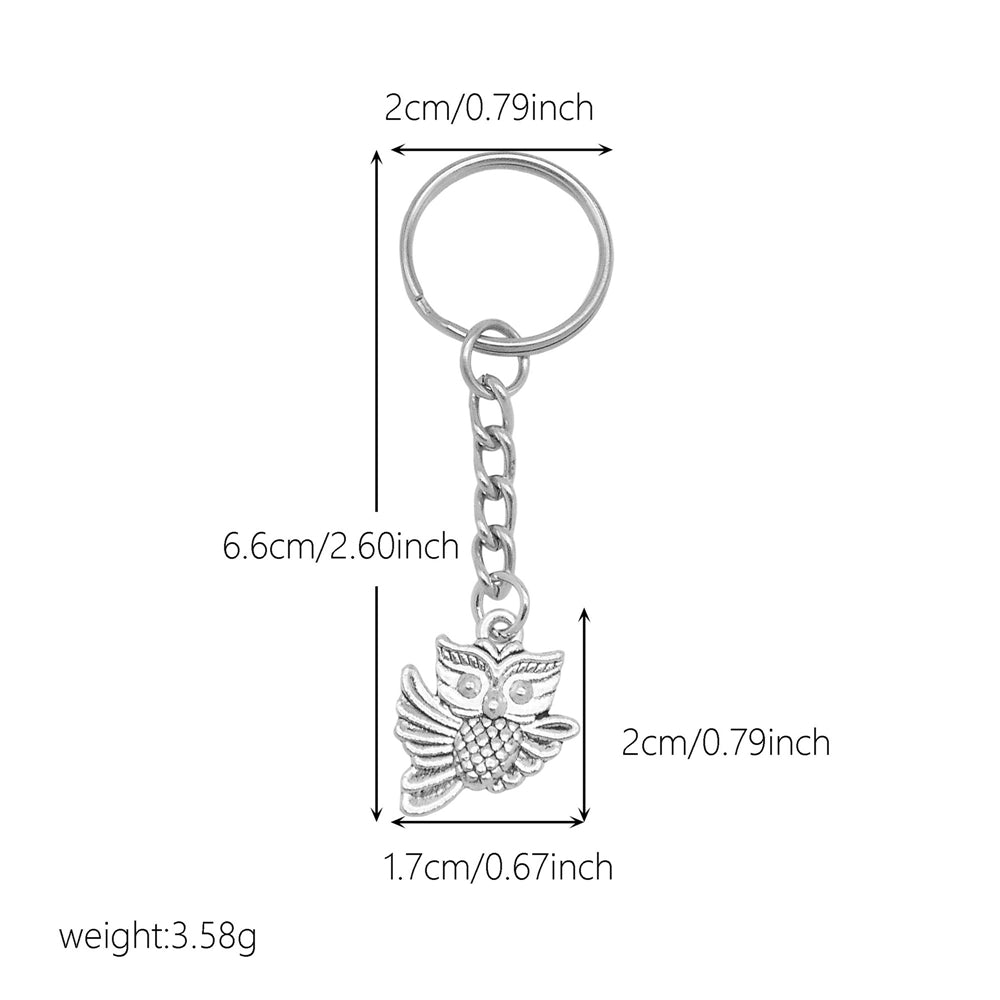 10Pcs Retro Silver Dangle Pendant with Conncetor Loop - Alloy Keyring Heart Star Moon Shape Charm Handmade Keychain for Car Key & Bag Decoration