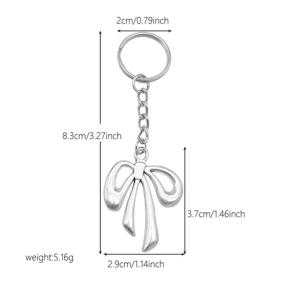 10Pcs Retro Silver Dangle Pendant with Conncetor Loop - Alloy Keyring Heart Star Moon Shape Charm Handmade Keychain for Car Key & Bag Decoration