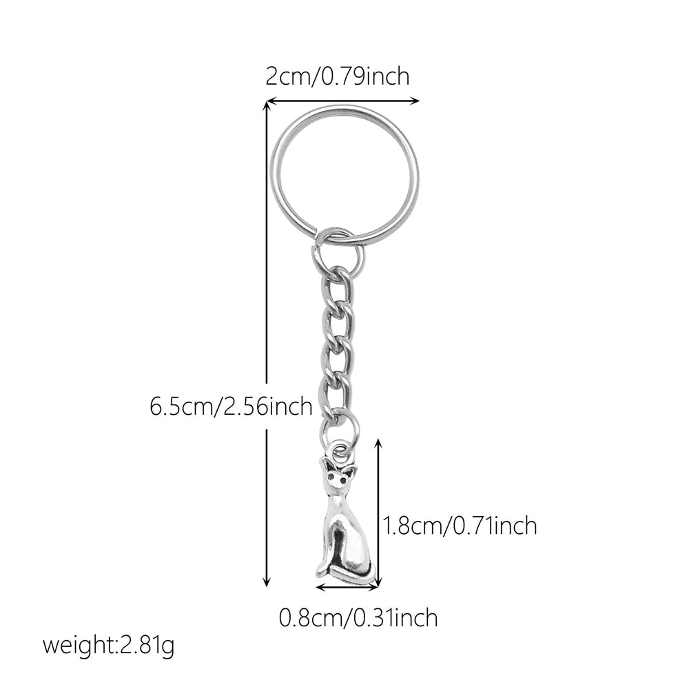 10Pcs Retro Silver Dangle Pendant with Conncetor Loop - Alloy Keyring Heart Star Moon Shape Charm Handmade Keychain for Car Key & Bag Decoration