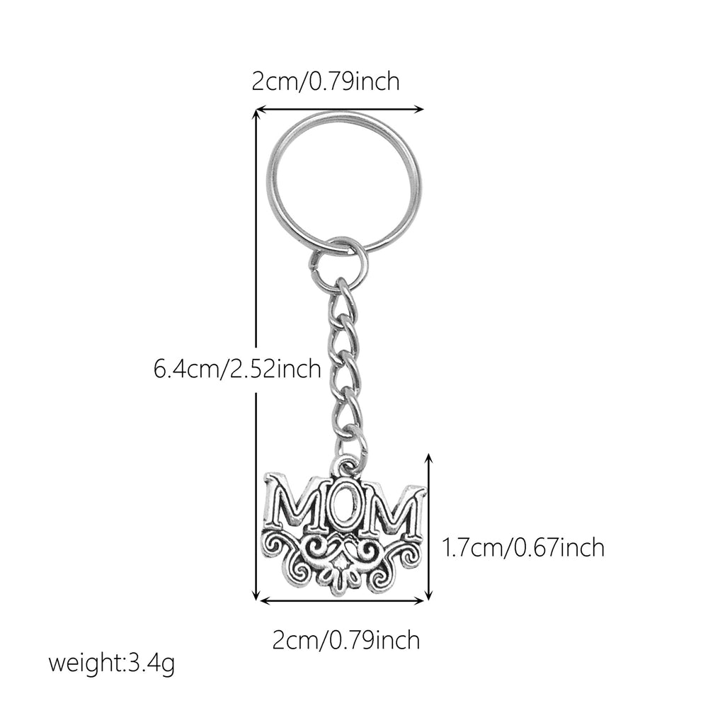 10Pcs Retro Silver Dangle Pendant with Conncetor Loop - Alloy Keyring Heart Star Moon Shape Charm Handmade Keychain for Car Key & Bag Decoration