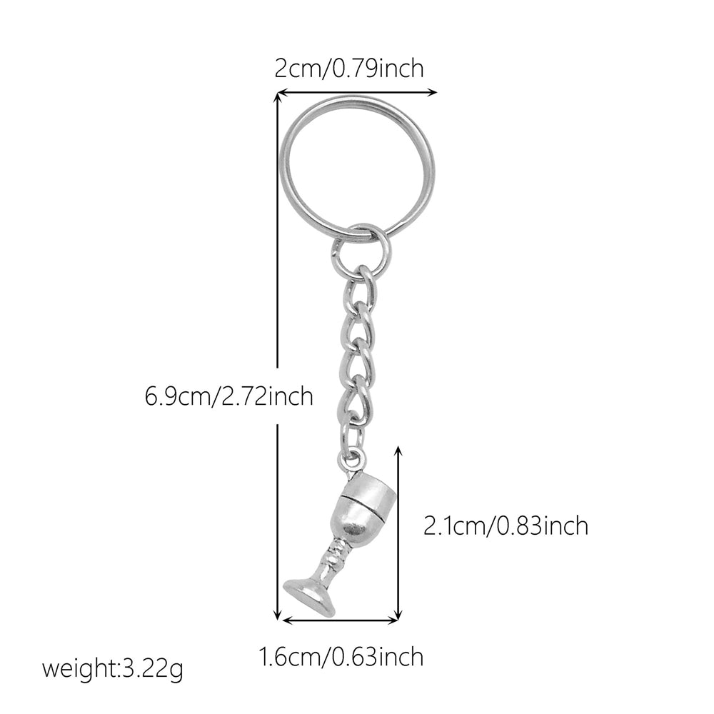 10Pcs Retro Silver Dangle Pendant with Conncetor Loop - Alloy Keyring Heart Star Moon Shape Charm Handmade Keychain for Car Key & Bag Decoration