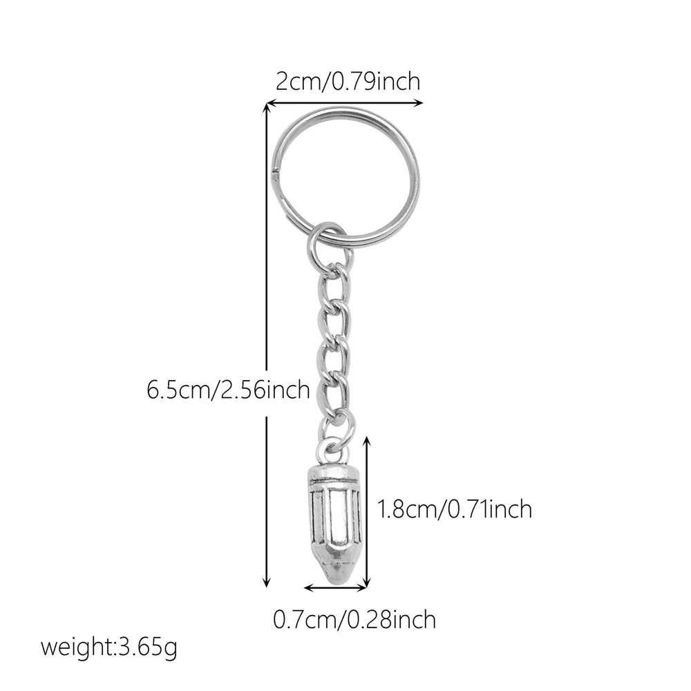10Pcs Retro Silver Dangle Pendant with Conncetor Loop - Alloy Keyring Heart Star Moon Shape Charm Handmade Keychain for Car Key & Bag Decoration
