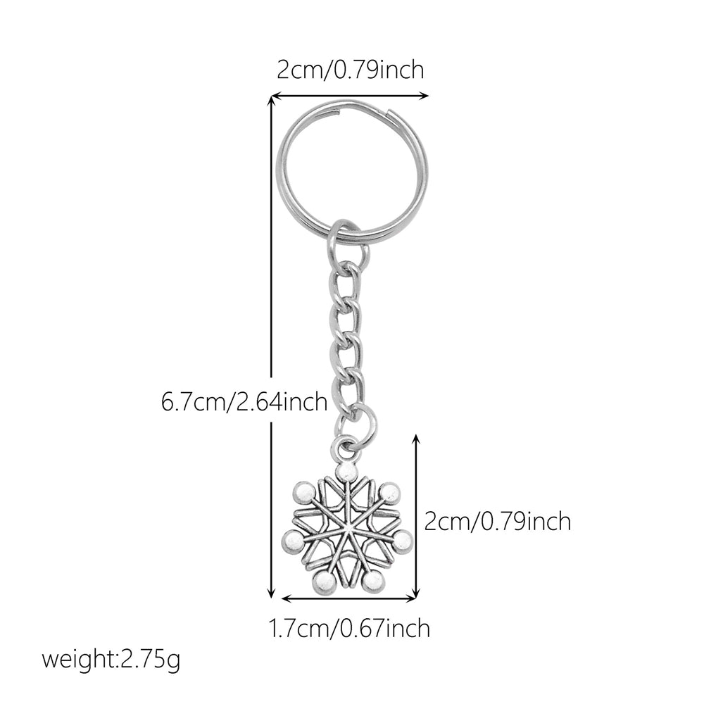 10Pcs Retro Silver Dangle Pendant with Conncetor Loop - Alloy Keyring Heart Star Moon Shape Charm Handmade Keychain for Car Key & Bag Decoration