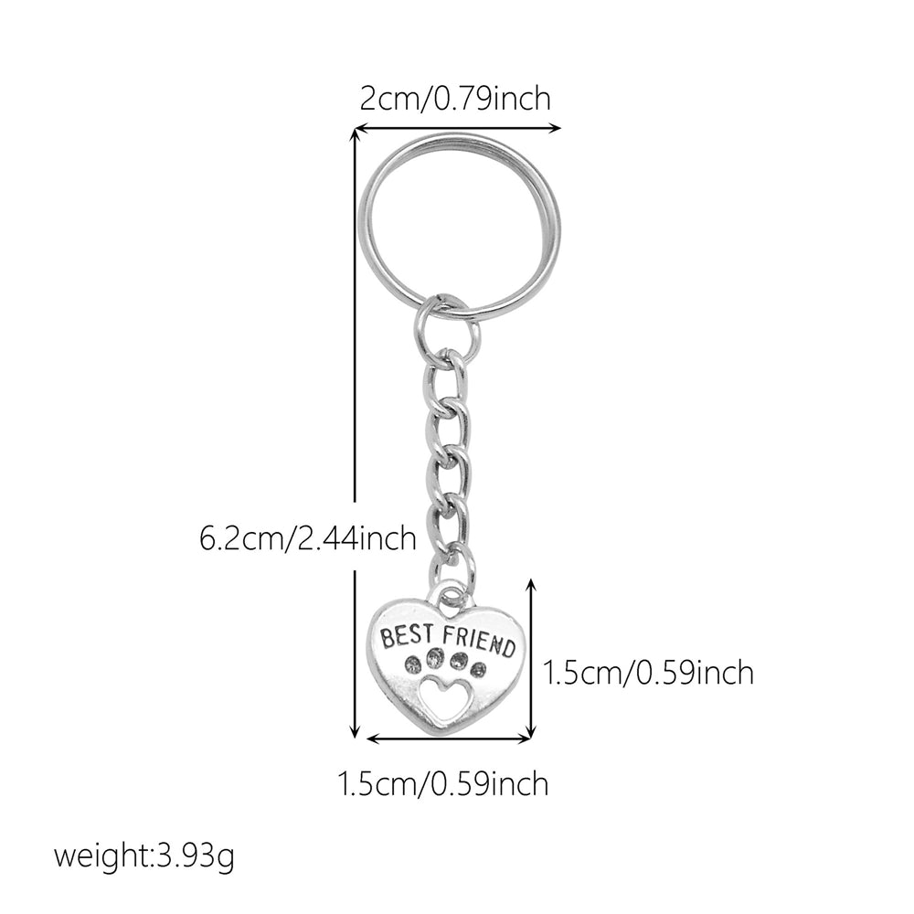 10Pcs Retro Silver Dangle Pendant with Conncetor Loop - Alloy Keyring Heart Star Moon Shape Charm Handmade Keychain for Car Key & Bag Decoration