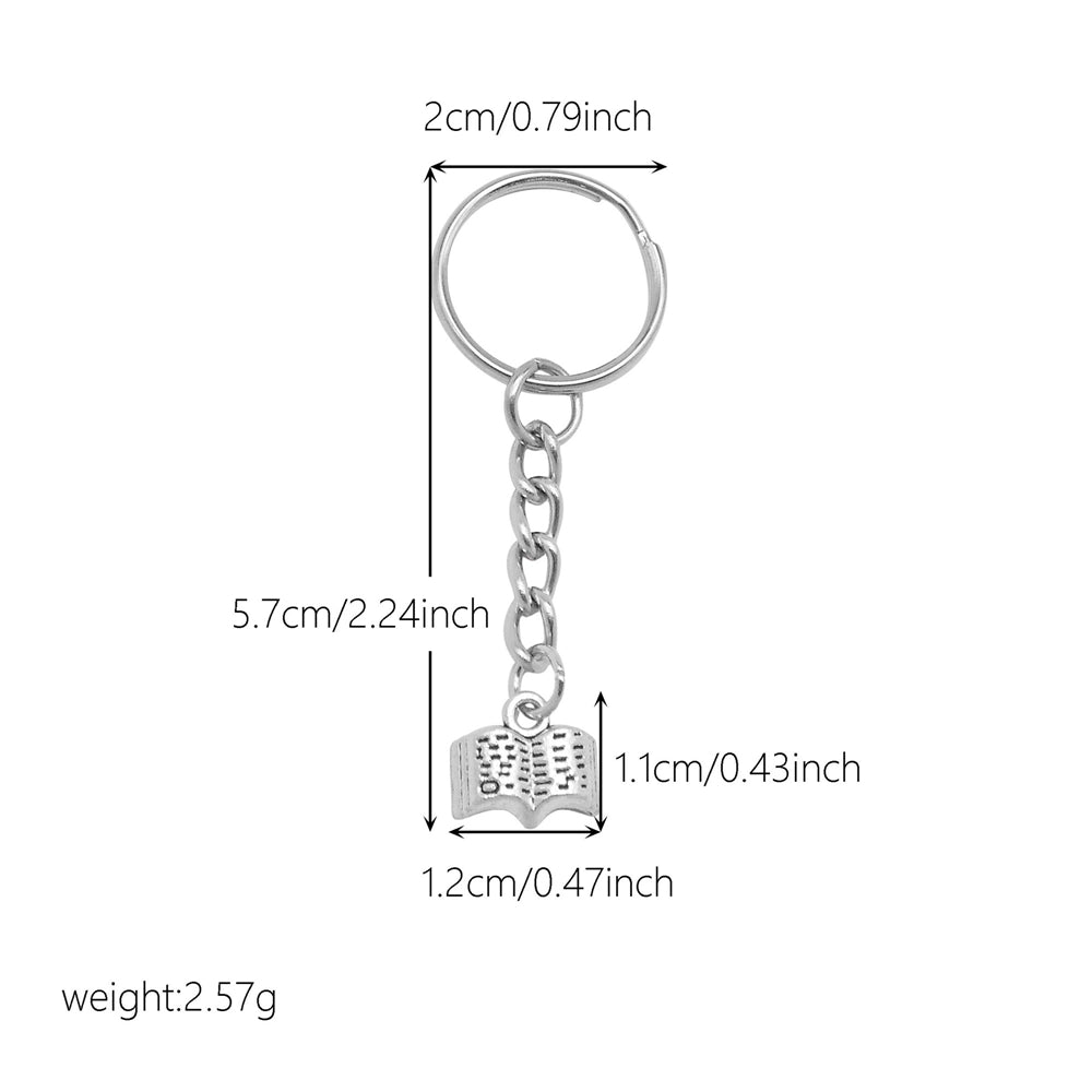 10Pcs Retro Silver Dangle Pendant with Conncetor Loop - Alloy Keyring Heart Star Moon Shape Charm Handmade Keychain for Car Key & Bag Decoration