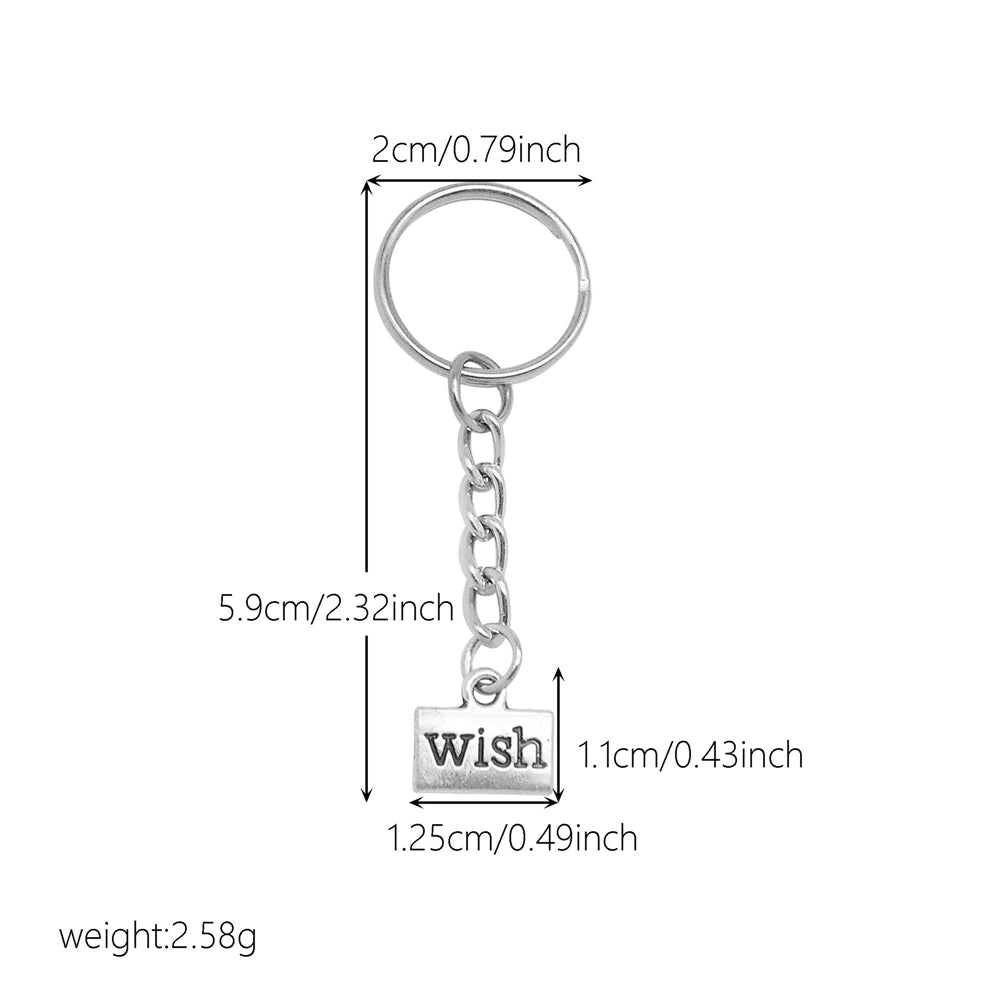 10Pcs Retro Silver Dangle Pendant with Conncetor Loop - Alloy Keyring Heart Star Moon Shape Charm Handmade Keychain for Car Key & Bag Decoration