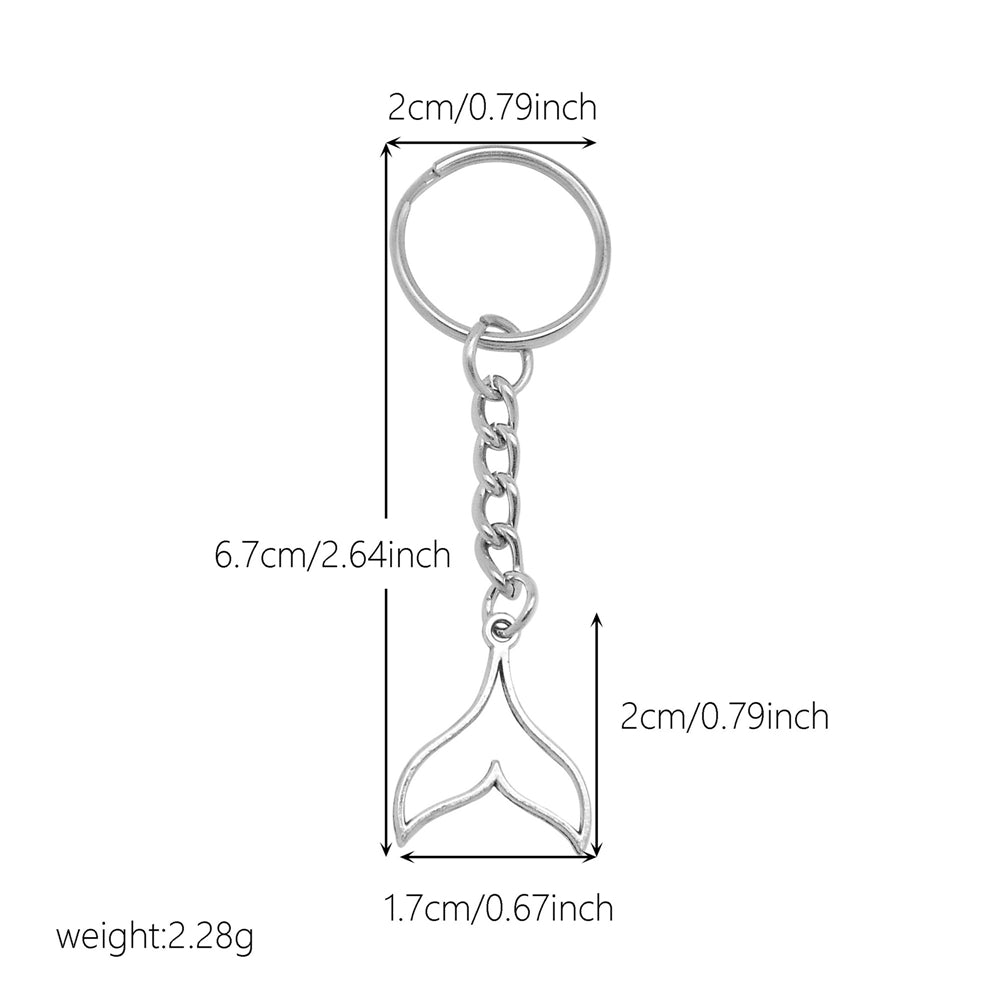 10Pcs Retro Silver Dangle Pendant with Conncetor Loop - Alloy Keyring Heart Star Moon Shape Charm Handmade Keychain for Car Key & Bag Decoration