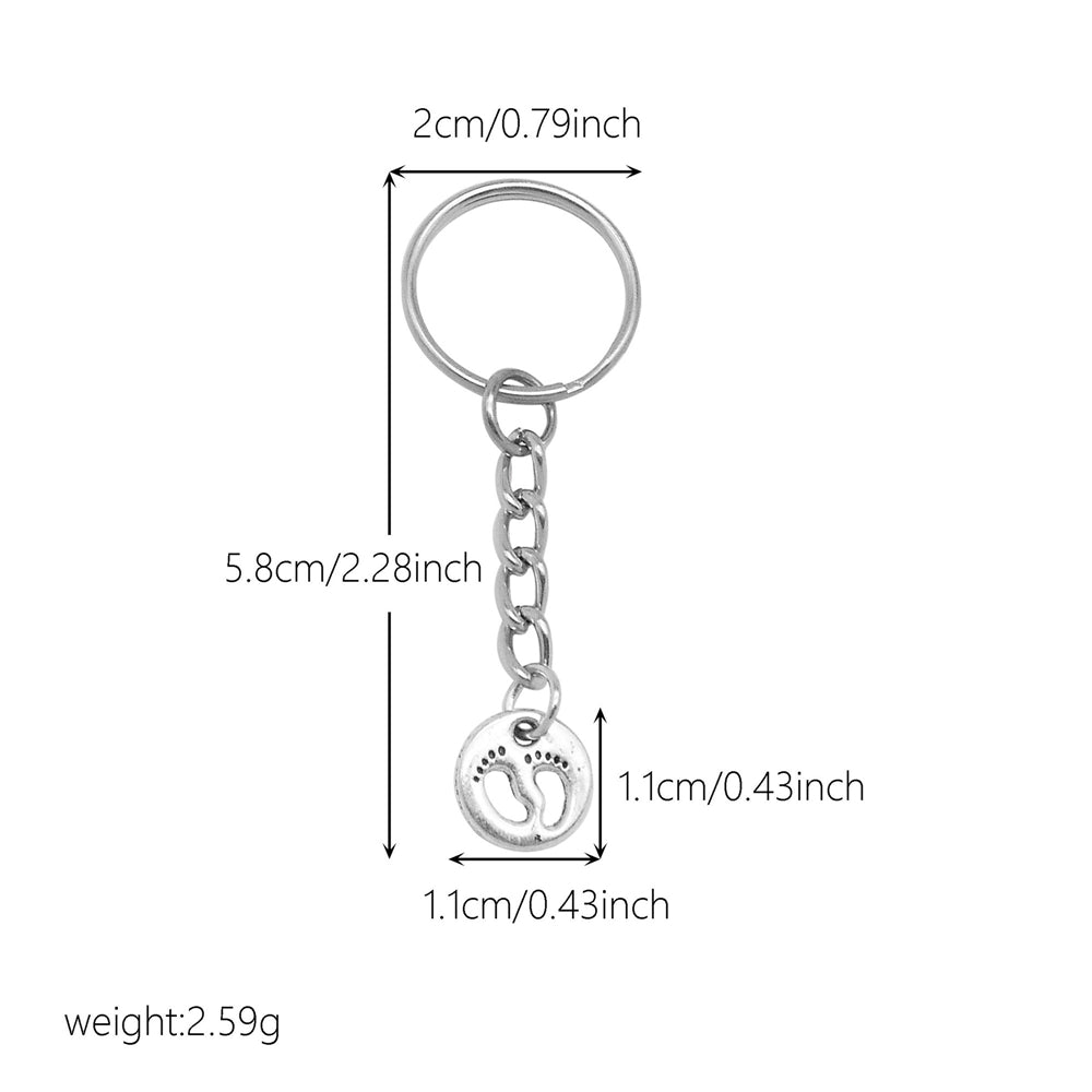 10Pcs Retro Silver Dangle Pendant with Conncetor Loop - Alloy Keyring Heart Star Moon Shape Charm Handmade Keychain for Car Key & Bag Decoration