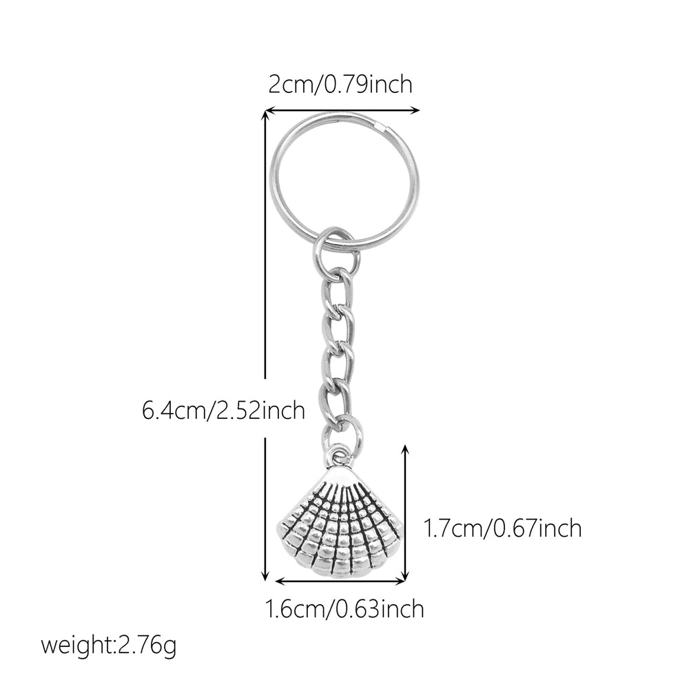 10Pcs Retro Silver Dangle Pendant with Conncetor Loop - Alloy Keyring Heart Star Moon Shape Charm Handmade Keychain for Car Key & Bag Decoration