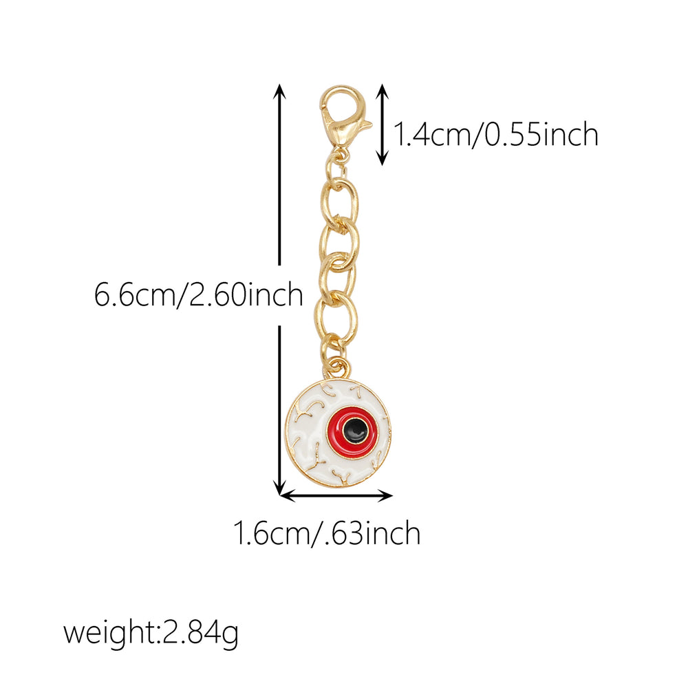10Pcs Halloween Dangle Charm with Lobster Clasp - Alloy Keychain Bat Ghost Spider Shape Pendant for Bag Decoration DIY Jewelry Earrings Supplies
