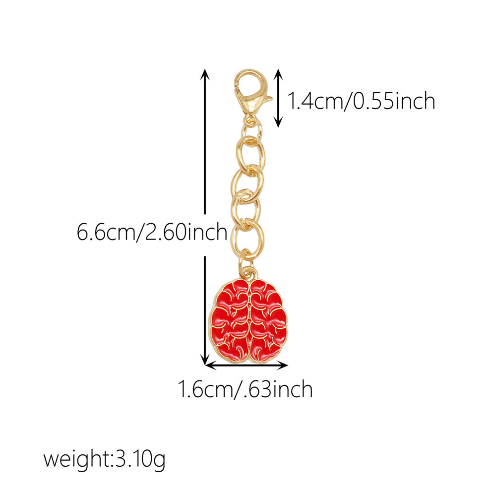 10Pcs Halloween Dangle Charm with Lobster Clasp - Alloy Keychain Bat Ghost Spider Shape Pendant for Bag Decoration DIY Jewelry Earrings Supplies