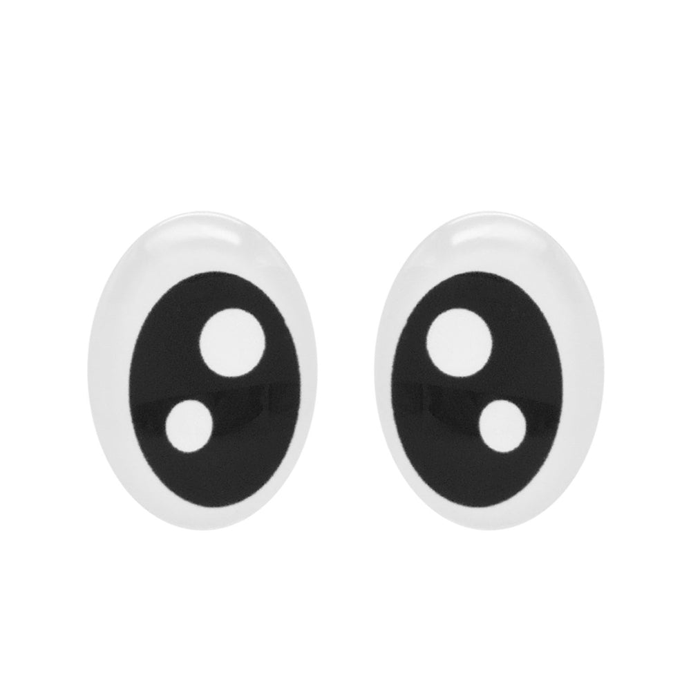 10pairs Cartoon Bear Eyes Oval Doll Eyes Flat Back Glass Cabochons for Plush Doll Toy Decor, DIY Jewelry Making Supplies