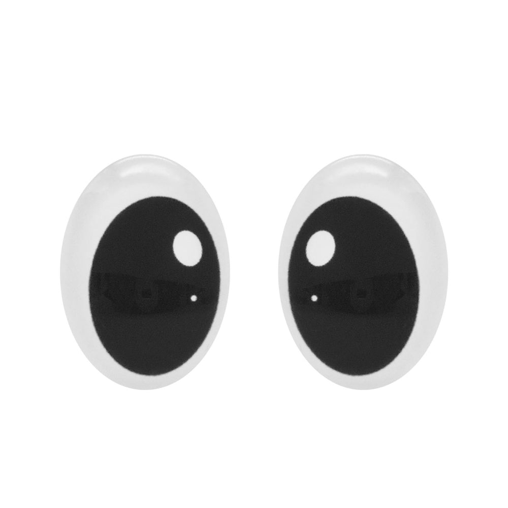 10pairs Cartoon Bear Eyes Oval Doll Eyes Flat Back Glass Cabochons for Plush Doll Toy Decor, DIY Jewelry Making Supplies
